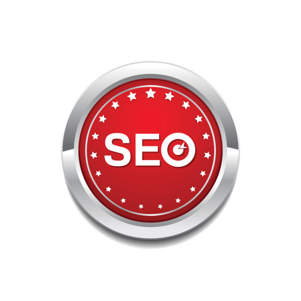 SEO Red Vector Icon Button