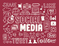 Social media doodles drawing