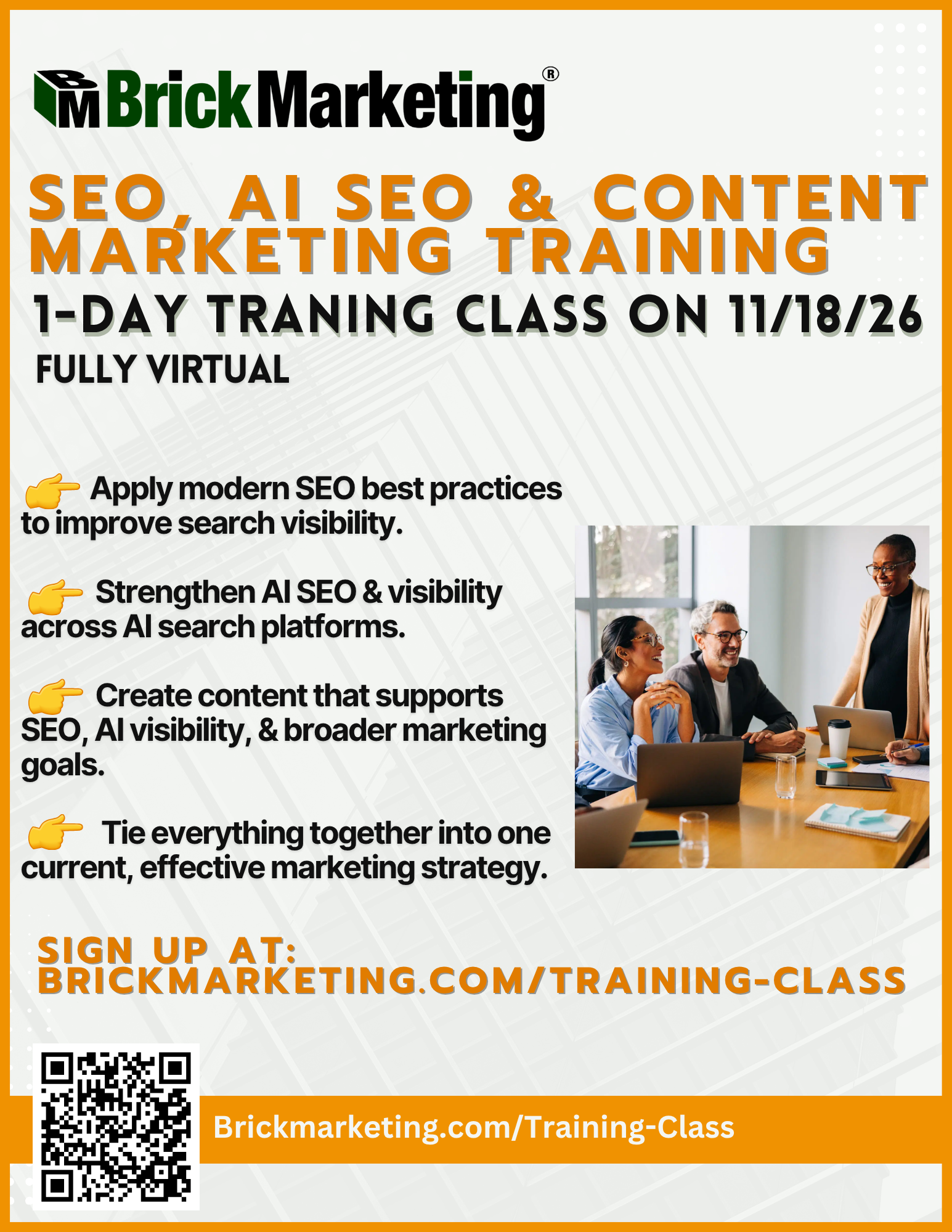November 2026 Full Day Training Class - SEO, AI SEO, Content Marketing